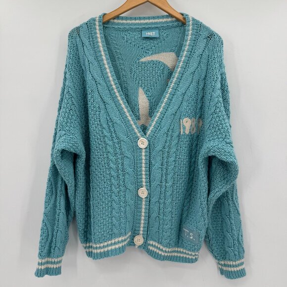 Taylor Swift 1989 Tour Version Original Cardigan Blue Button Dove Large Sweater - Picture 1 of 4